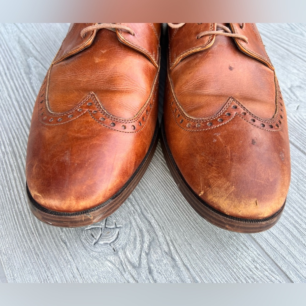 Cole Haan Grand OS Wingtip Derby Cognac Leather Dress Shoes Mens Size 13 C23775 - Picture 2 of 7